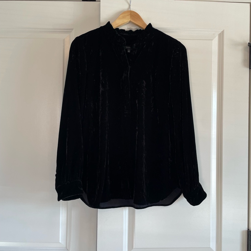 Talbots Black Velvet Blouse